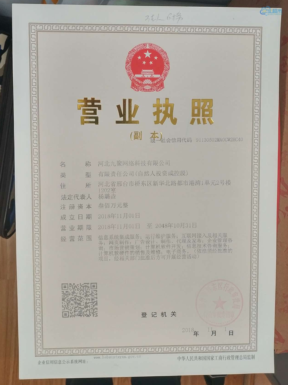 河北**网络科技有限公司